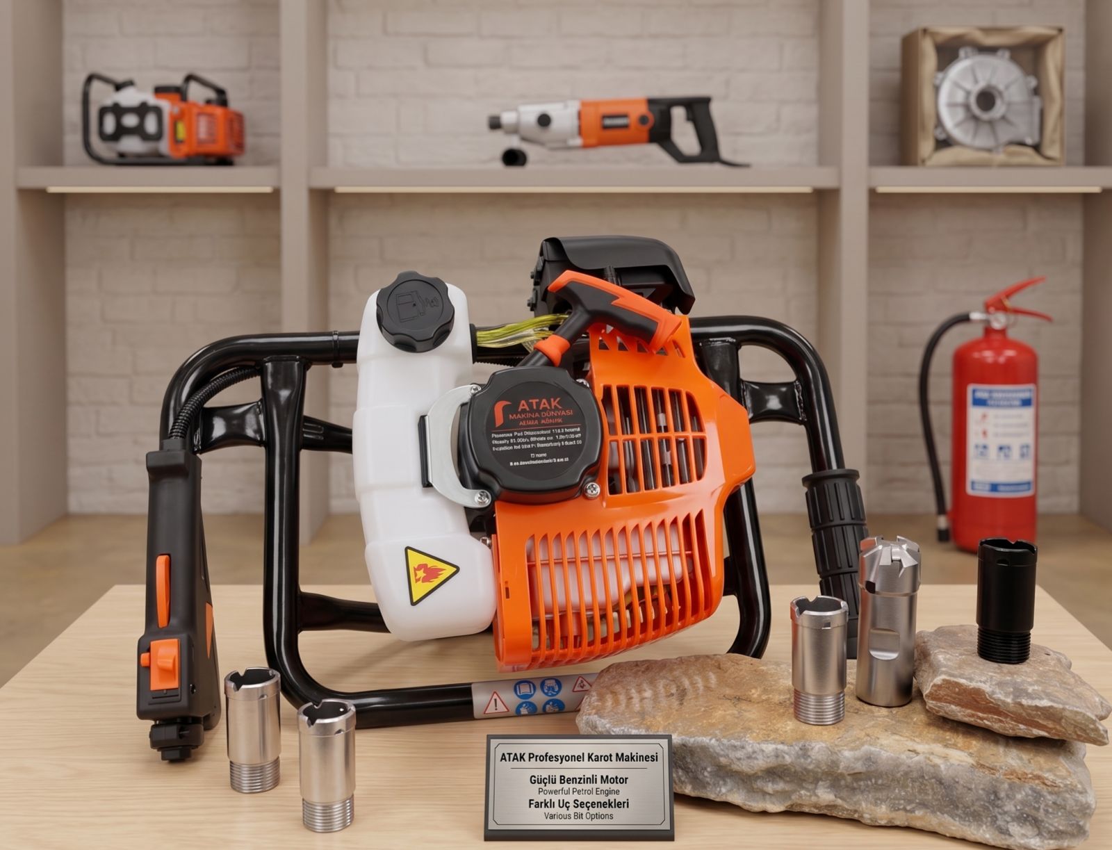 ATAK 3HP BENZİNLİ KAROT & EL SONDAJ MAKİNESİ 5MT FULL SET